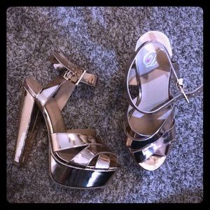 Rose Gold platform heels